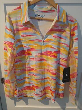 IBKUL womens 3 quarter zip pull over   L